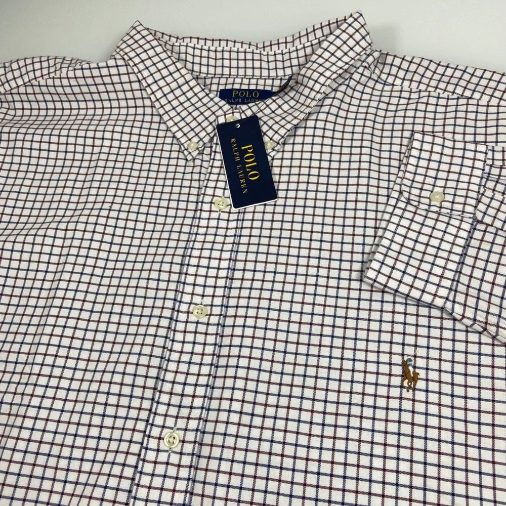 Polo‎ Ralph Lauren Men's 4XLT Tattersall Plaid Oxford Shirt Multi Check NWT